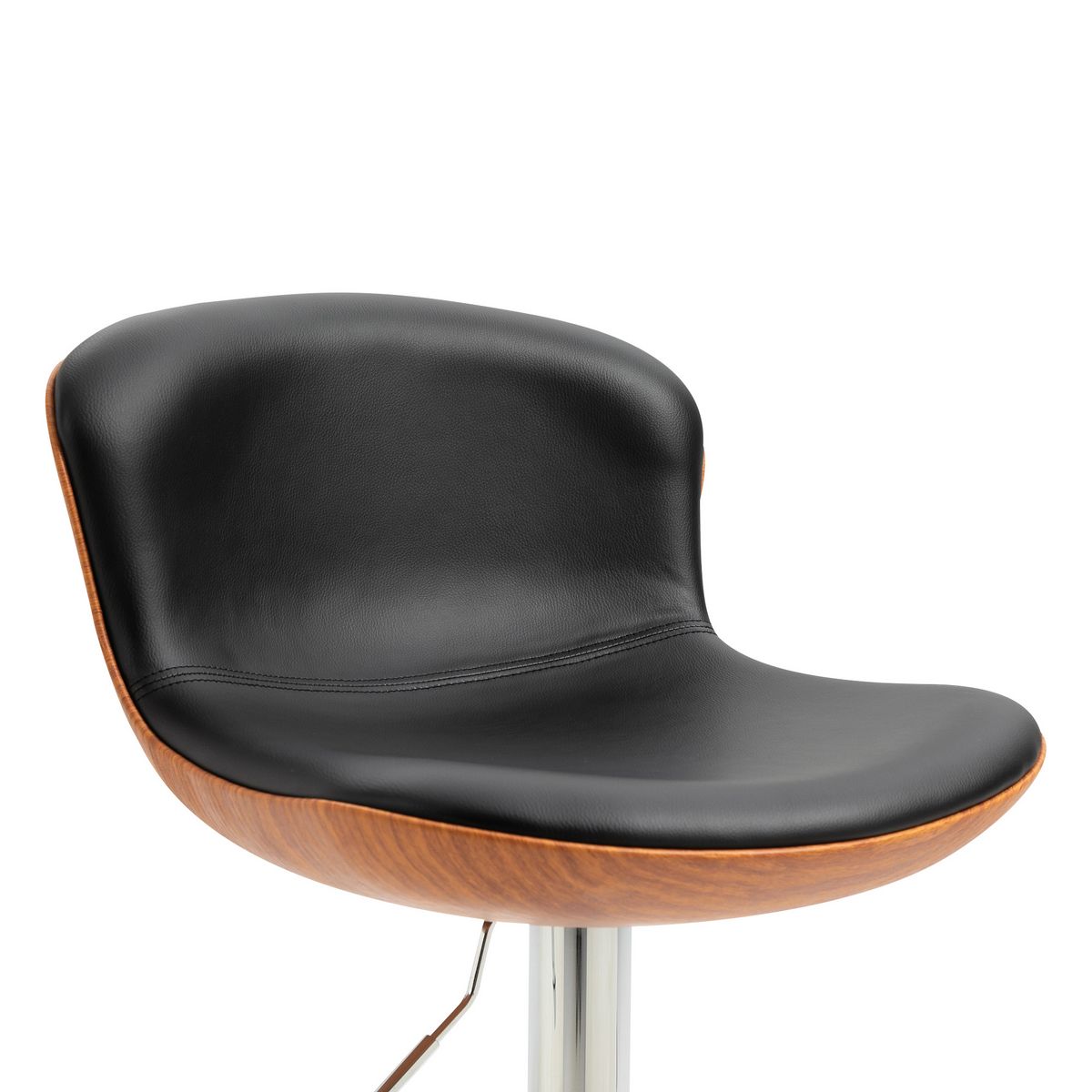 HOMCOM Lot de 2 tabourets de bar design contemporain hauteur d'assise réglable 64-85 cm pivotant 360° revêtement synthétique noir imitation bois