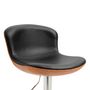 Voir la diapositive 6 : HOMCOM Lot de 2 tabourets de bar design contemporain hauteur d'assise réglable 64-85 cm pivotant 360° revêtement synthétique noir imitation bois