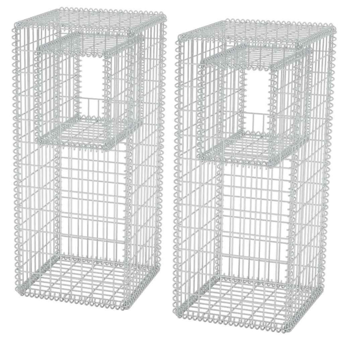 VIDAXL Jardiniere/Poteau de panier gabion 2 pcs Acier 50x50x120 cm