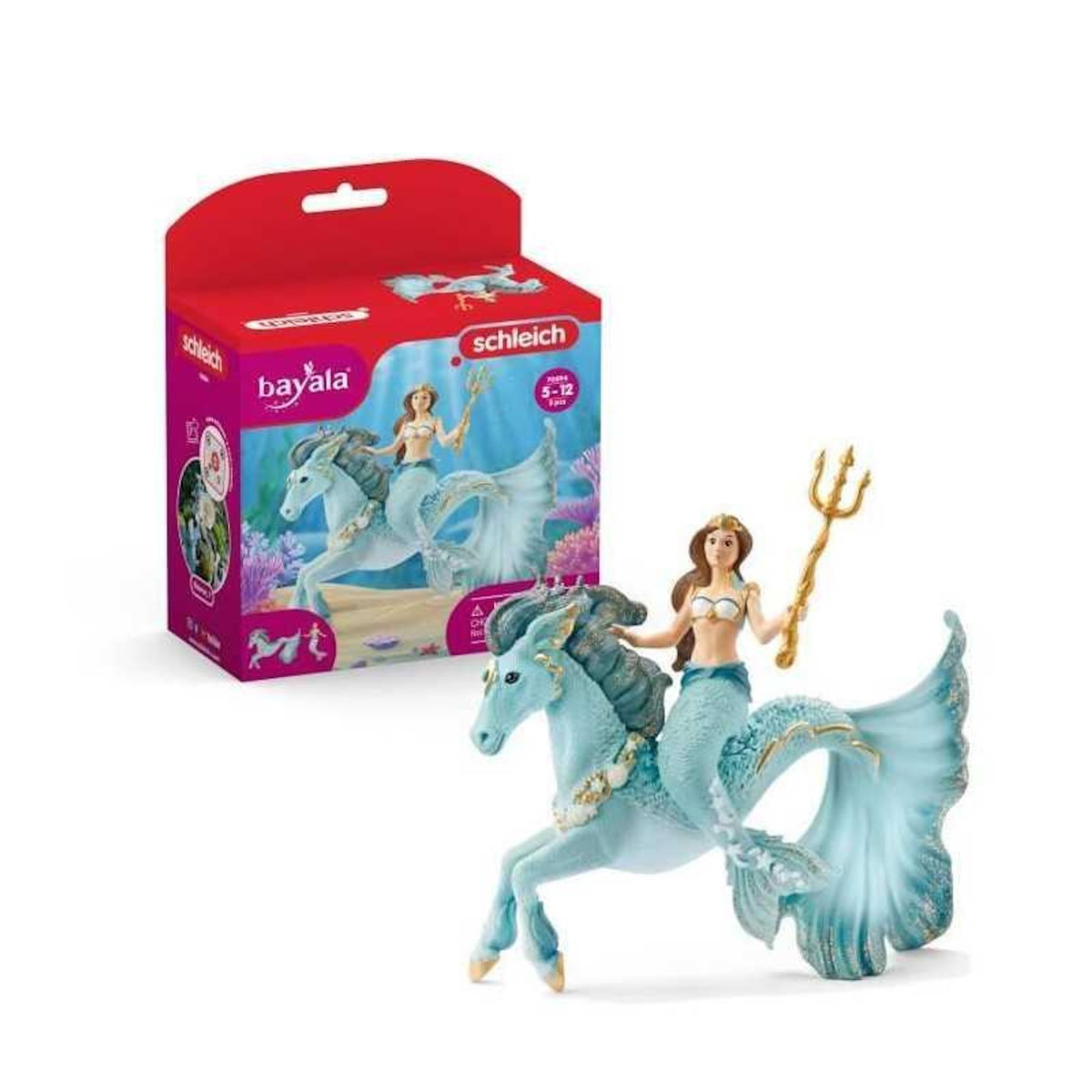 Schleich Figurine Sirene Eyela sur cheval de mer - avec sa Baguette Magique - Schleich 70594 Bayala - Des 5 ans