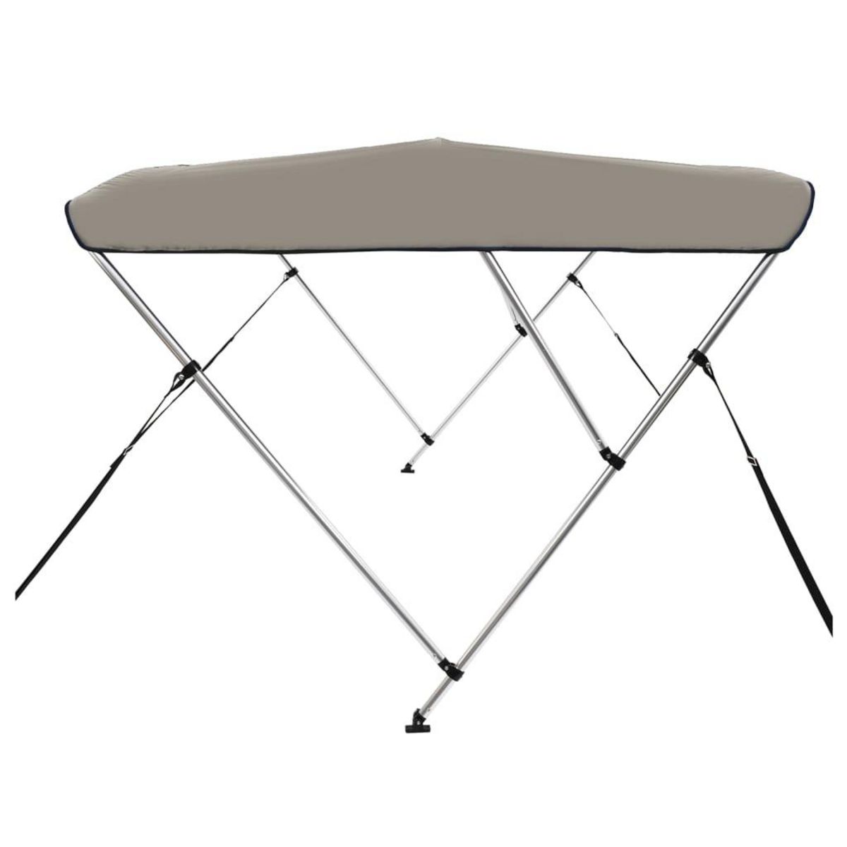 VIDAXL Auvent bimini a 3 arceaux gris 183x196x137 cm
