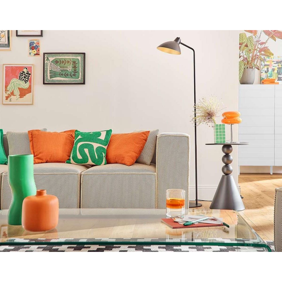 LISA DESIGN Arty - canapé modulable d'angle gauche 5 places - en tissu mailles 3d