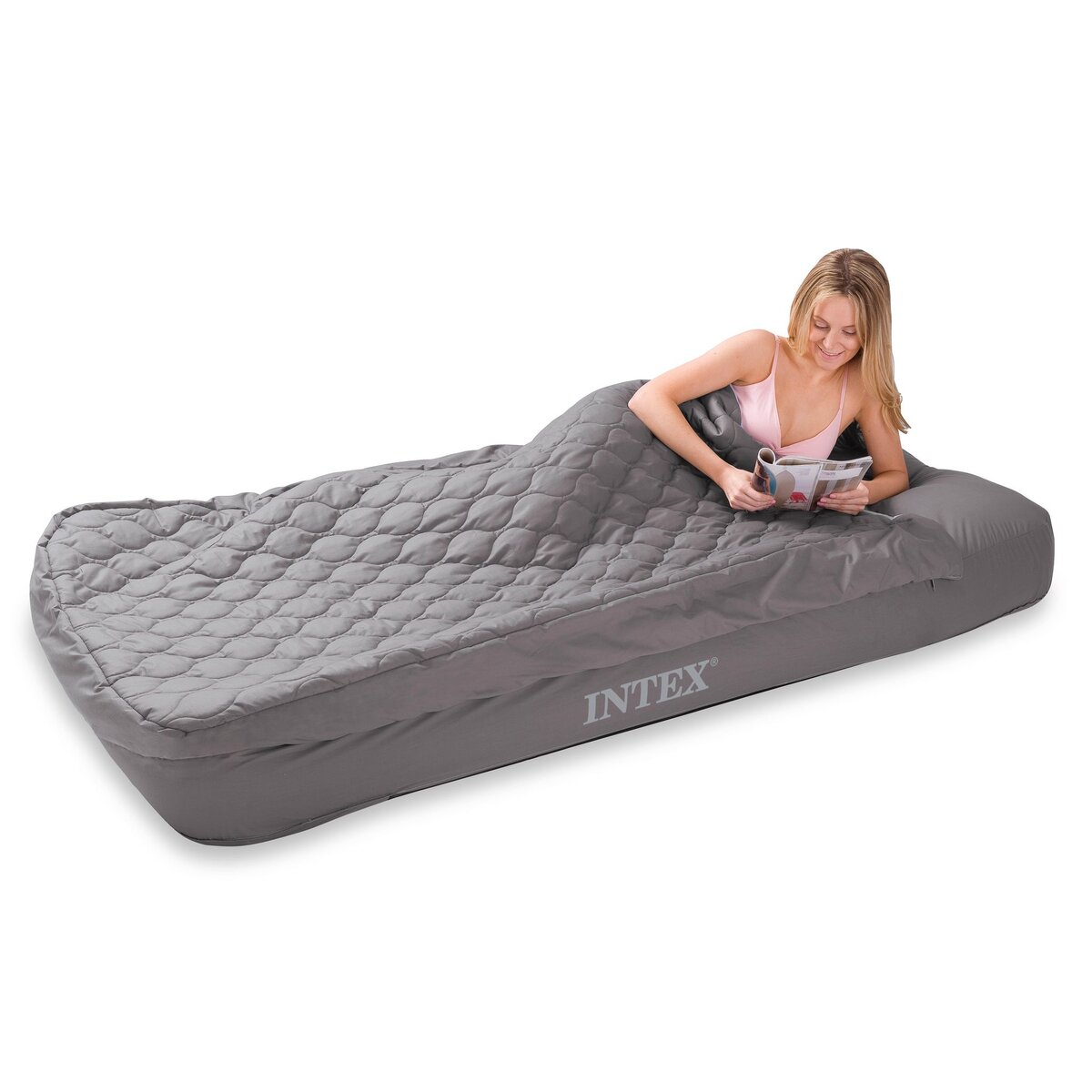 Lit gonflable matelas+sac de couchage+housse de couette intégrés