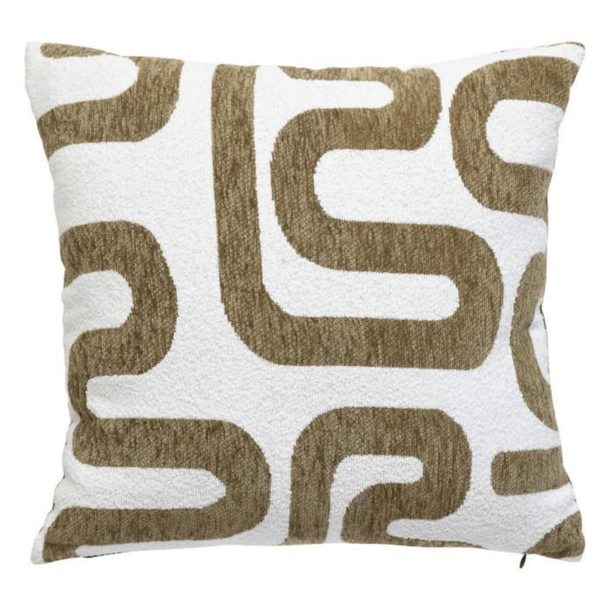 ATMOSPHERA Coussin Déco Chenille  Safina  40x40cm Kaki