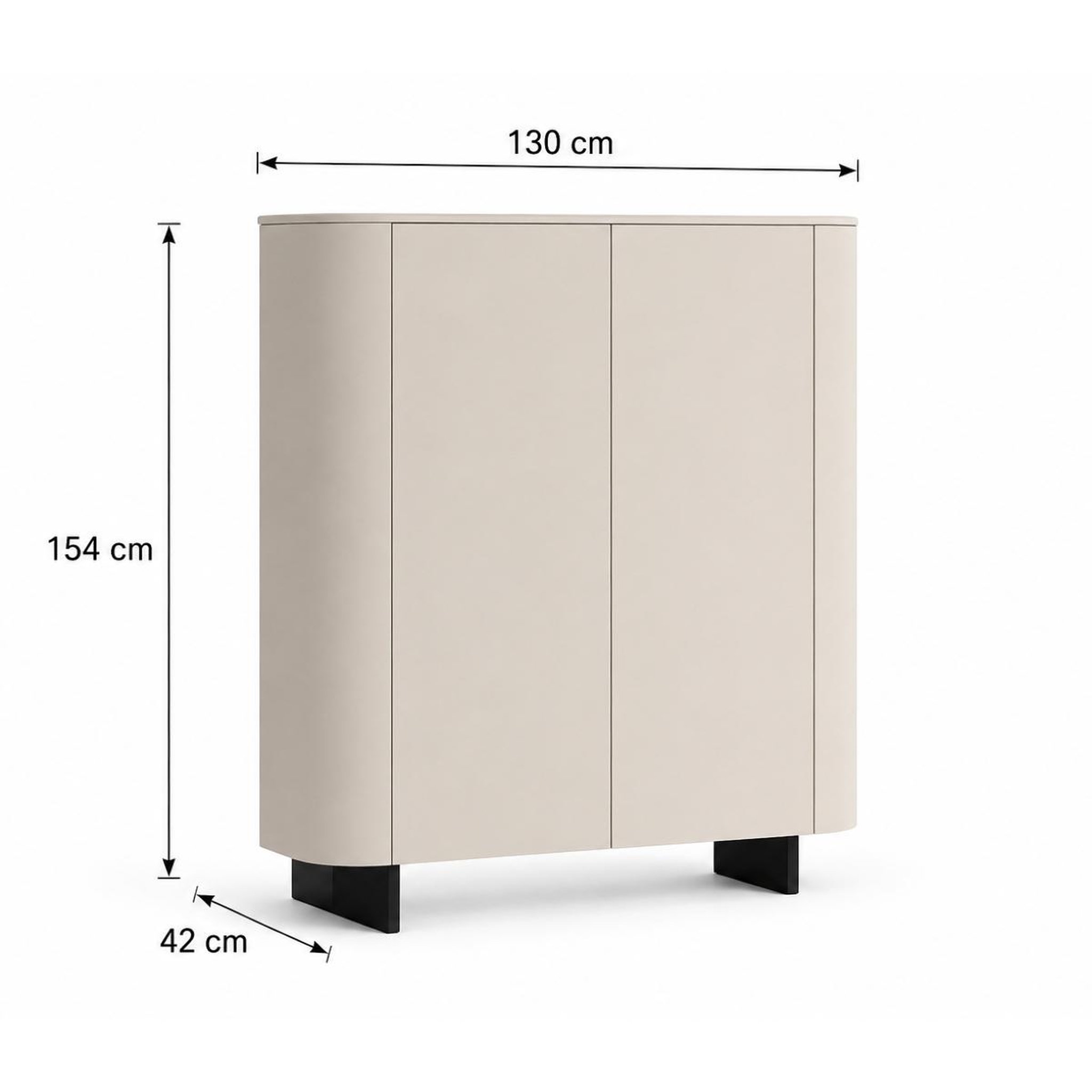 Voir la diapositive 5 : JLC KREATION Argentier-bar arrondi 2 portes beige cachemire isabela