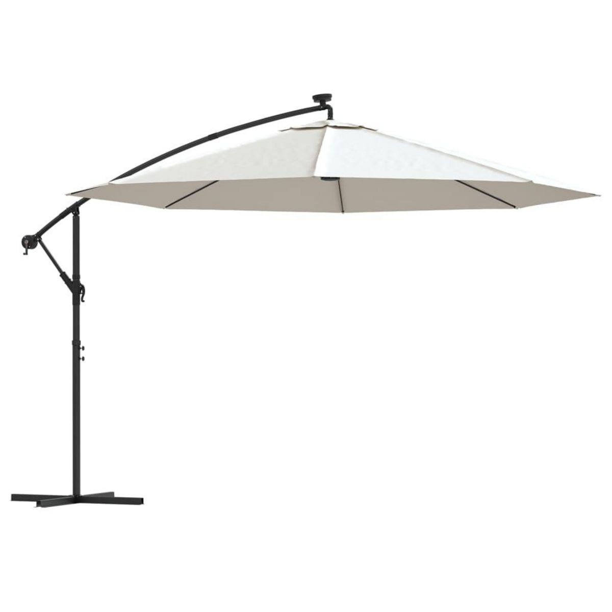 VIDAXL Parasol de jardin en porte-a-feux et lumieres LED mat en metal