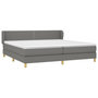 Voir la diapositive 3 : VIDAXL Sommier a lattes de lit avec matelas Gris fonce 200x200cm Tissu