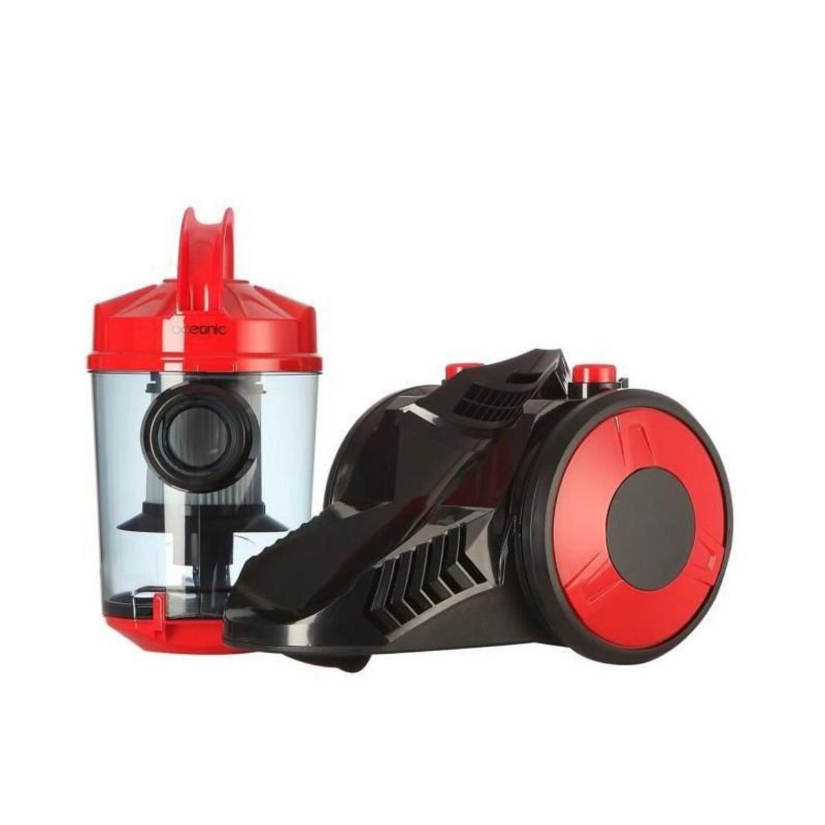 OCEANIC OCEANIC VC10RBAX2 Aspirateur traineau sans sac - 700W - 78 dB - A - Rouge