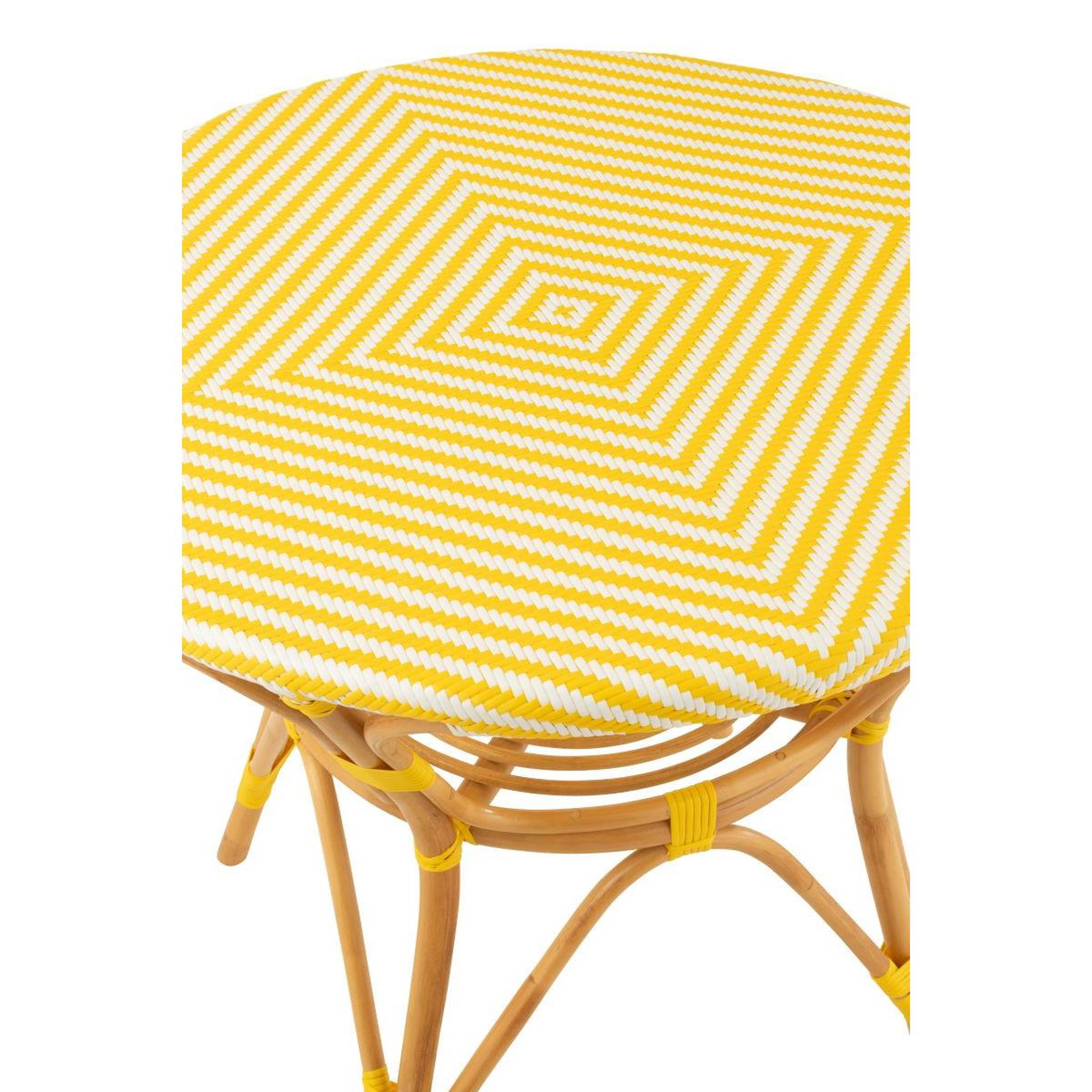 Voir la diapositive 4 : J-LINE Table à manger en rotin  danial  90cm jaune
