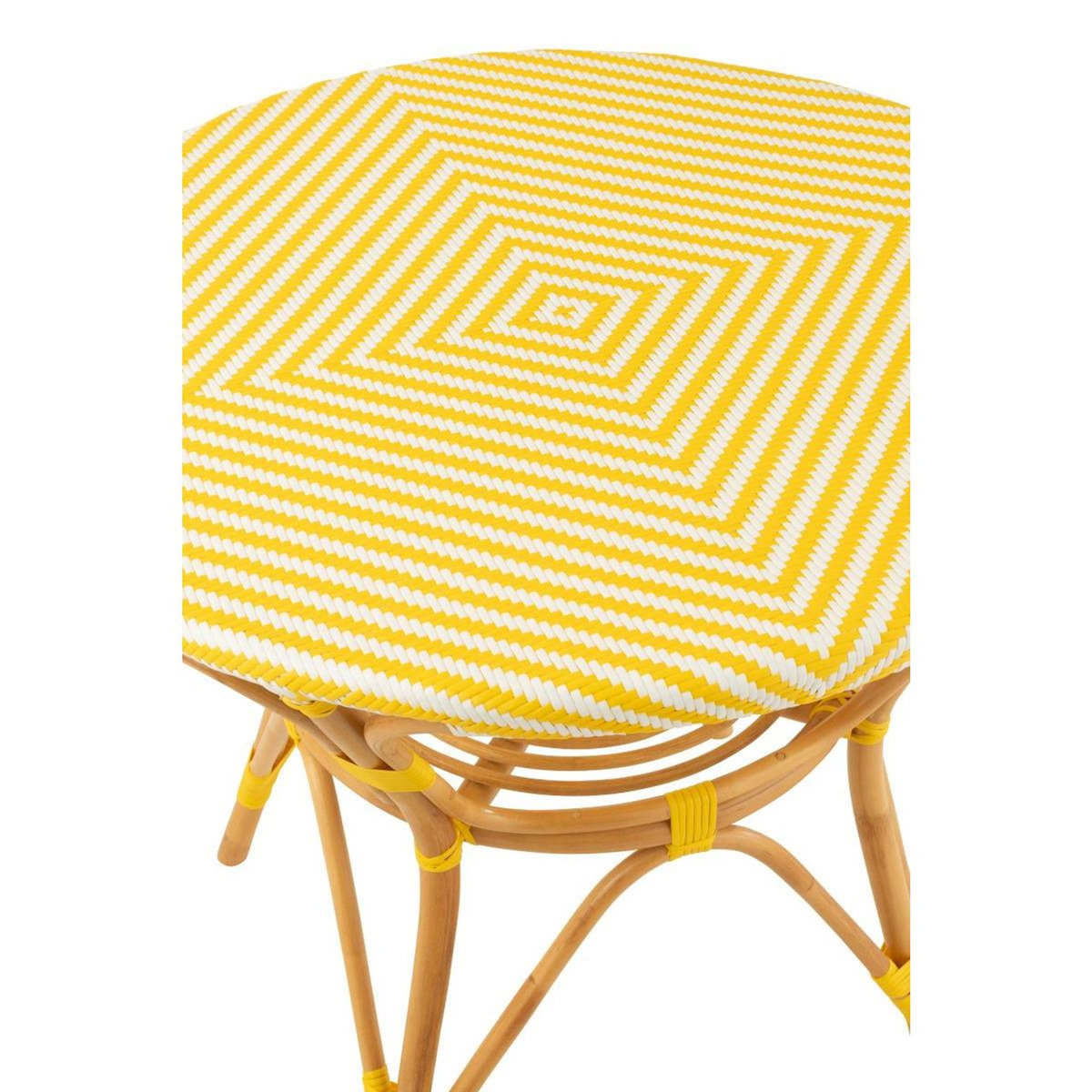 Paris Prix Table à Manger en Rotin  Danial  90cm Jaune