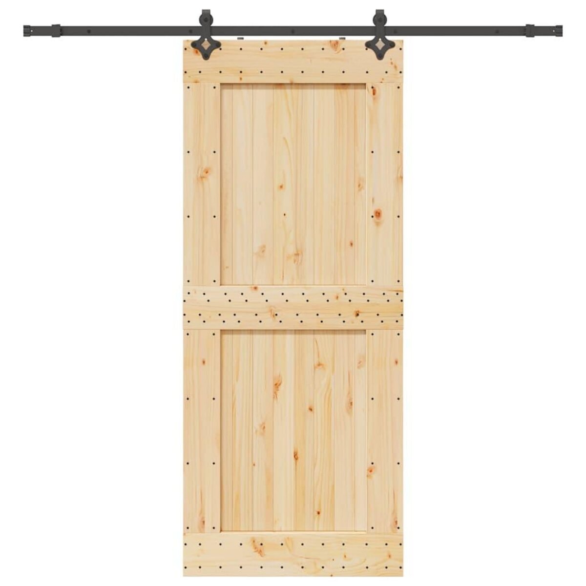VIDAXL Porte coulissante et kit de quincaillerie 95x210 cm pin massif