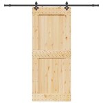 VIDAXL Porte coulissante et kit de quincaillerie 95x210 cm pin massif