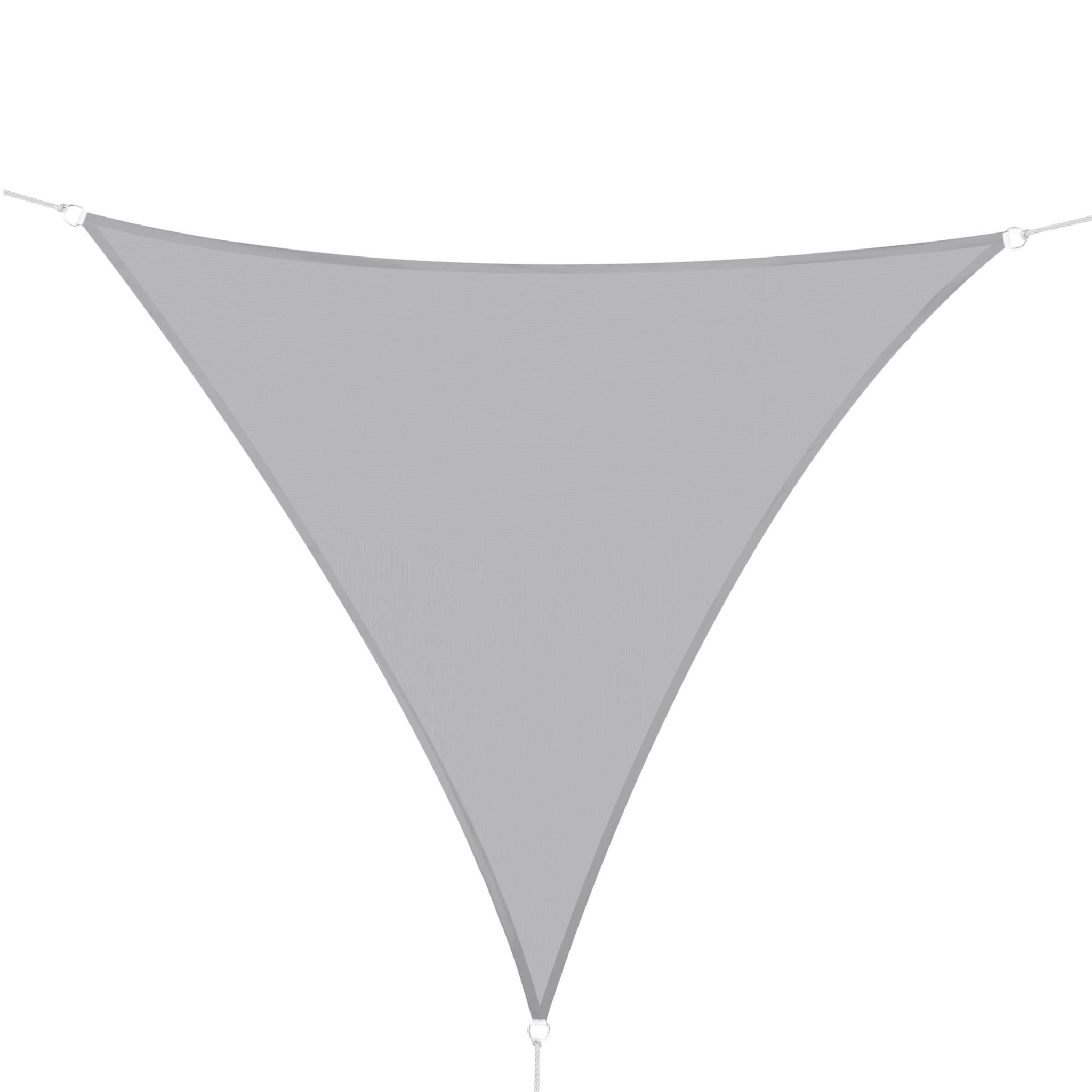 Voir la diapositive 1 : OUTSUNNY Voile d'ombrage triangulaire grande taille 3 x 3 x 3 m polyester imperméabilisé haute densité 160 g/m² gris clair