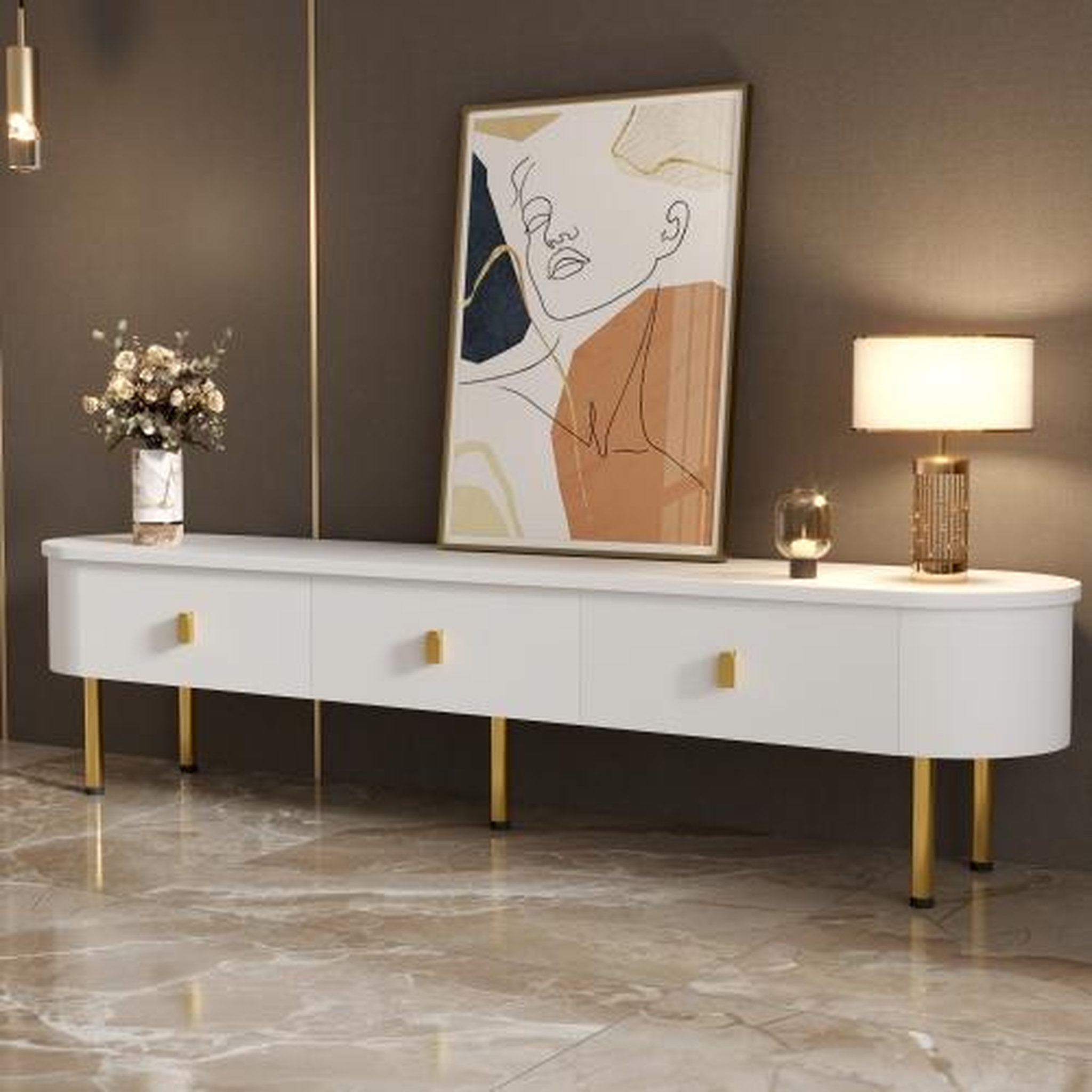 Voir la diapositive 4 : MERAX Meuble tv blanc 174 cm mdf