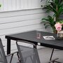 OUTSUNNY Table de jardin rectangulaire pour 8 personnes en aluminium plateau PE à lattes aspect bois dim. 190L x 90l x 74H cm noir