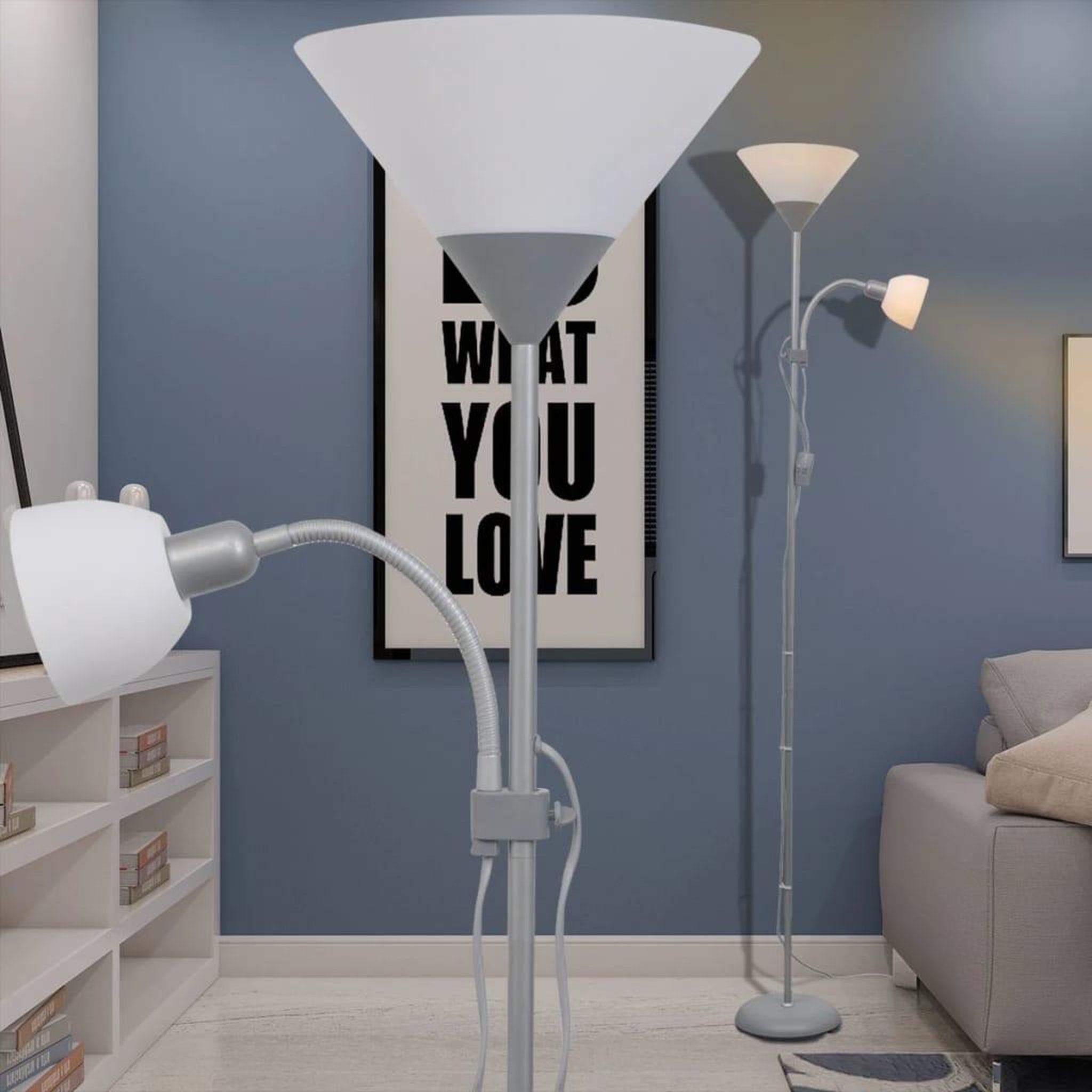 Voir la diapositive 1 : VIDAXL Lampadaire Gris