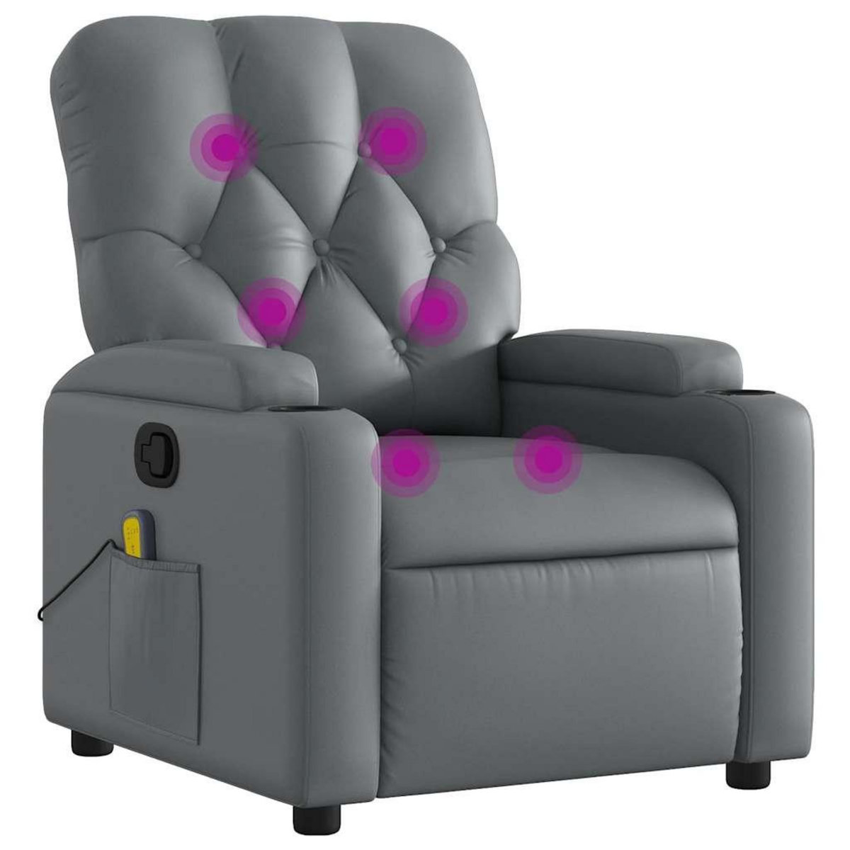 VIDAXL Fauteuil de massage inclinable Gris Similicuir