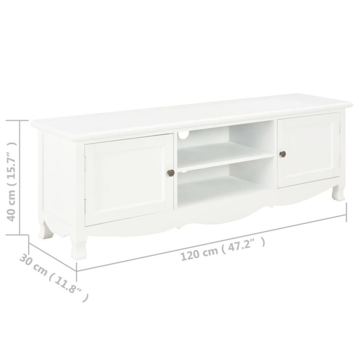 VIDAXL Meuble TV Blanc 120x30x40 cm Bois
