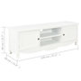 Voir la diapositive 6 : VIDAXL Meuble TV Blanc 120x30x40 cm Bois