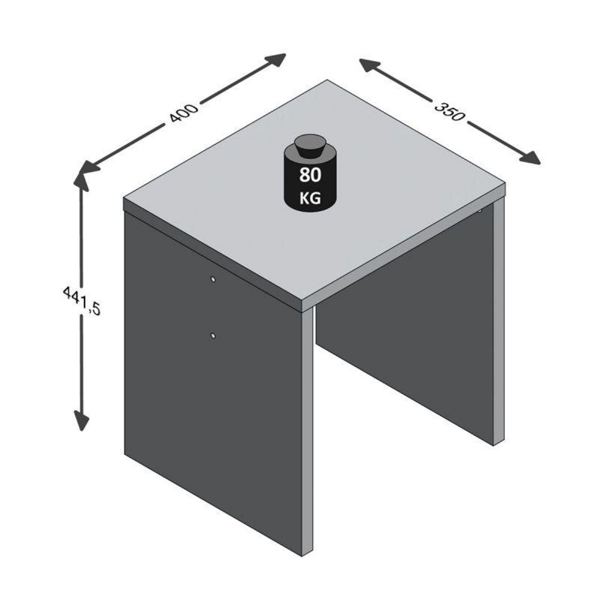 Paris Prix Tabouret Design  Noble  44cm Blanc Brillant