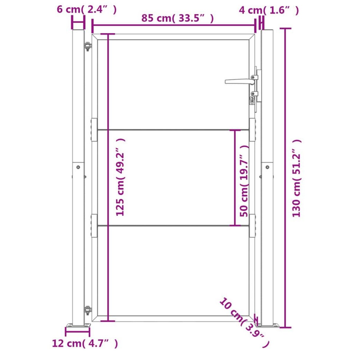 VIDAXL Portail de jardin 105x130 cm acier corten