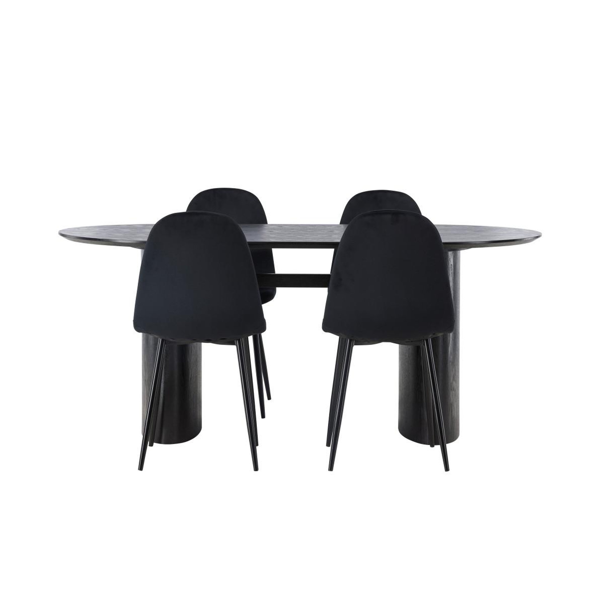 Voir la diapositive 3 : Paris Prix Ensemble table à manger & 4 chaises  isolde & polar  180cm noir