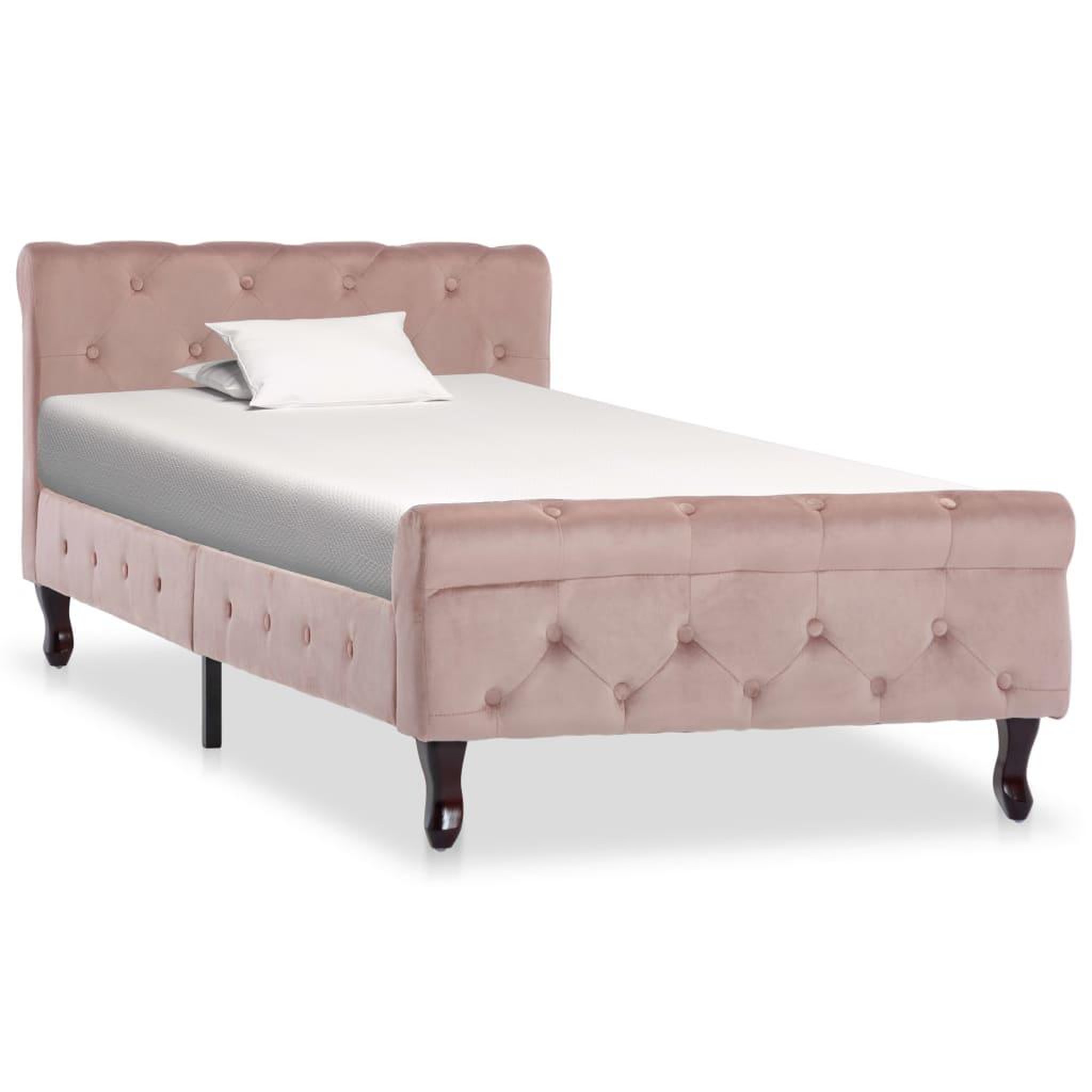 Voir la diapositive 1 : VIDAXL Cadre de lit Rose Velours 90x200 cm