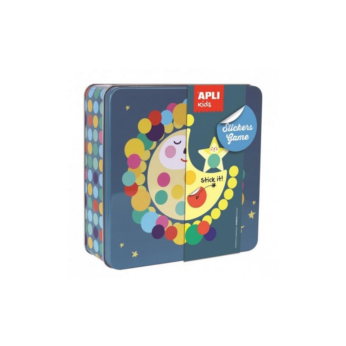 Apli Agipa Boite Metal Gommettes Lune