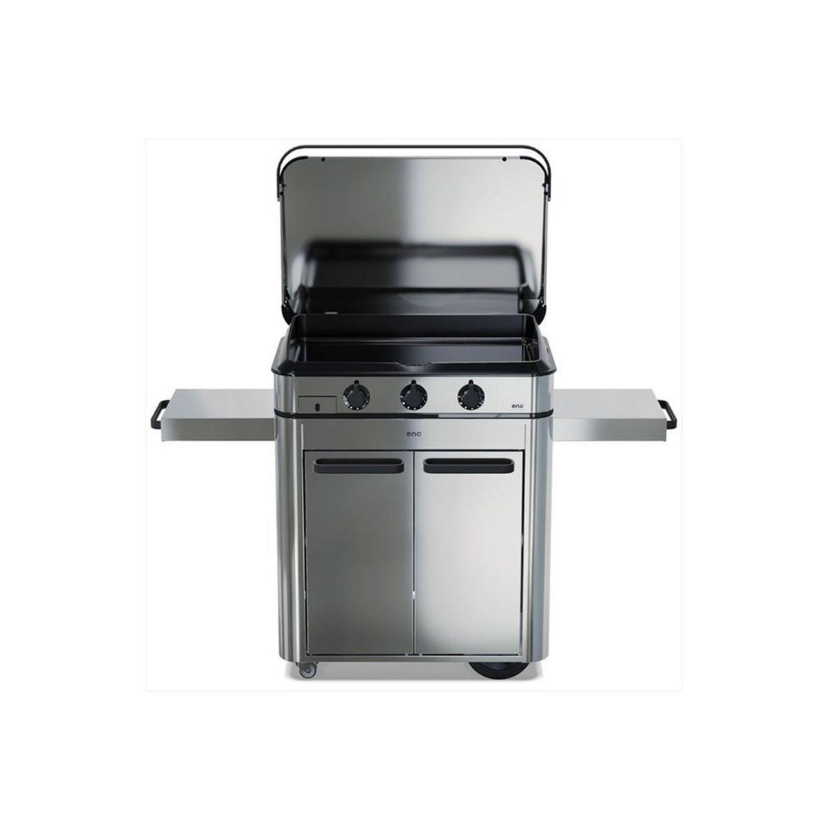 Eno Plancha gaz Combo enosign 80 inox 3 brûleurs sur chariot, 69x40 cm