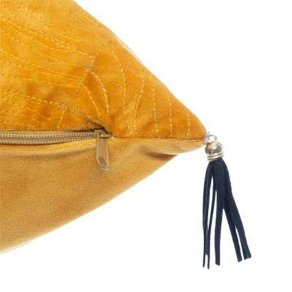 ATMOSPHERA Coussin Déco en Velours  Sti  40x40cm Ocre