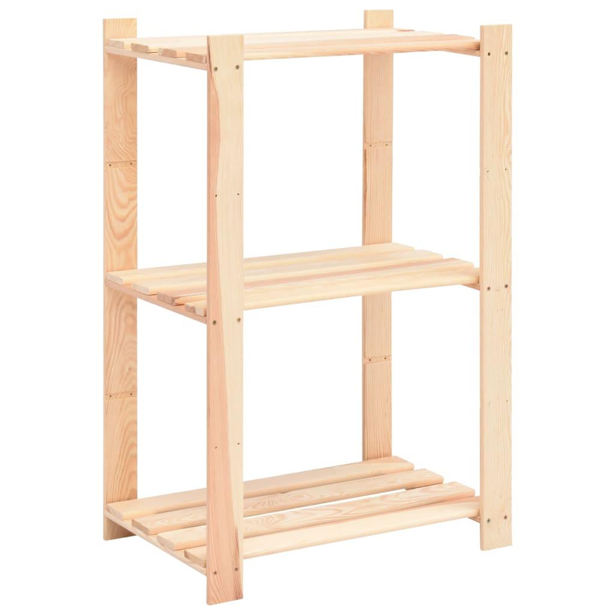 Voir la diapositive 3 : VIDAXL Etageres de rangement a 3 niveaux 2 pcs 60x38x90 cm Pin 150 kg