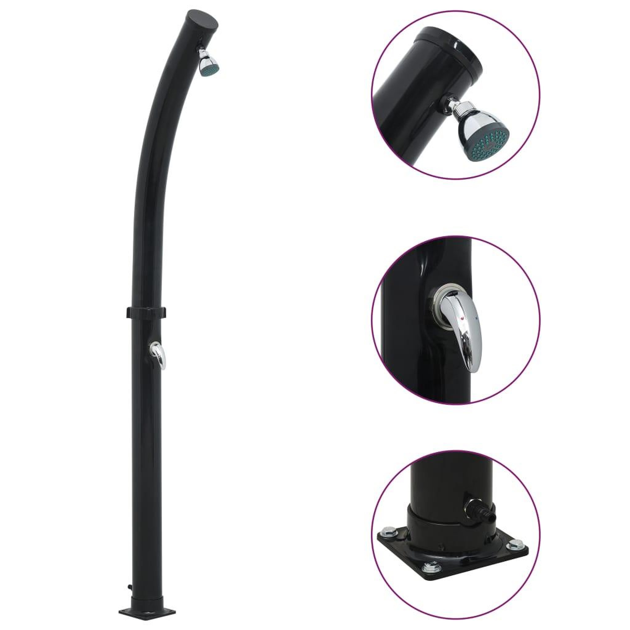 Voir la diapositive 1 : VIDAXL Douche solaire noir 214 cm 20 l