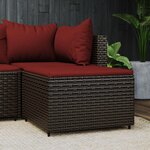 VIDAXL Repose-pied de jardin avec coussin marron resine tressee