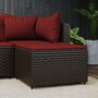 Voir la diapositive 1 : VIDAXL Repose-pied de jardin avec coussin marron resine tressee