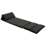 VIDAXL Chaise pliable de sol Noir Microfibre