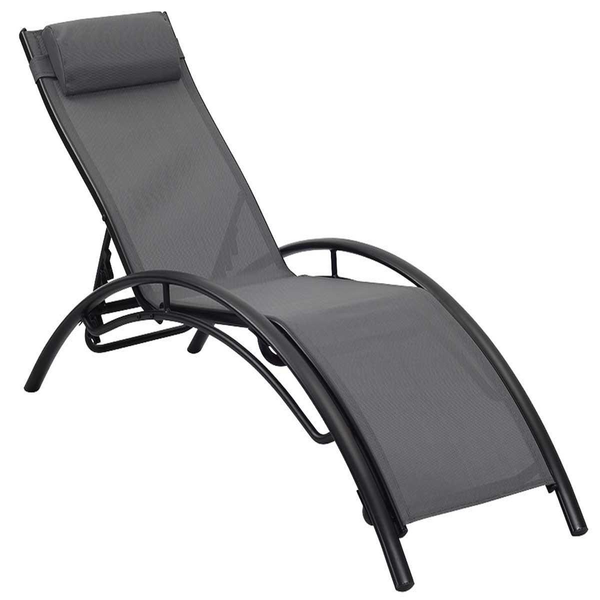 Voir la diapositive 2 : Habitat et Jardin Bain de soleil en aluminium  Beauty  - Phoenix - Gris foncé / Noir - Lot de 2