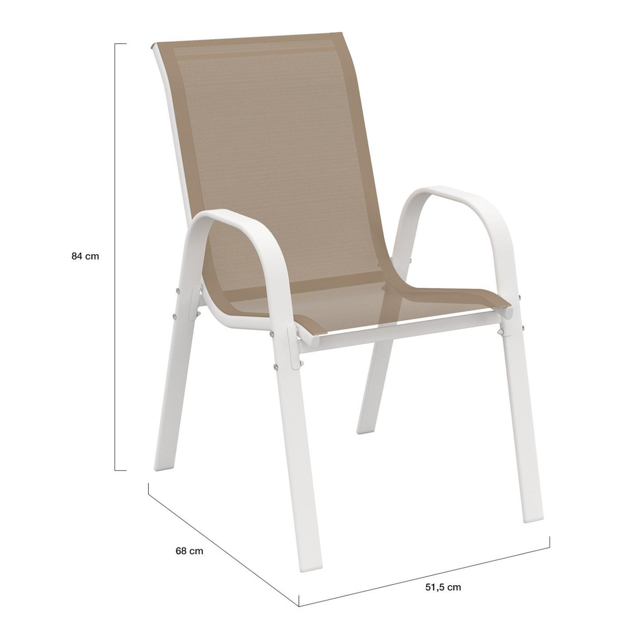 Voir la diapositive 6 : ID MARKET Salon de jardin madrid table 240 cm et 10 chaises empilables blanc et beige taupe