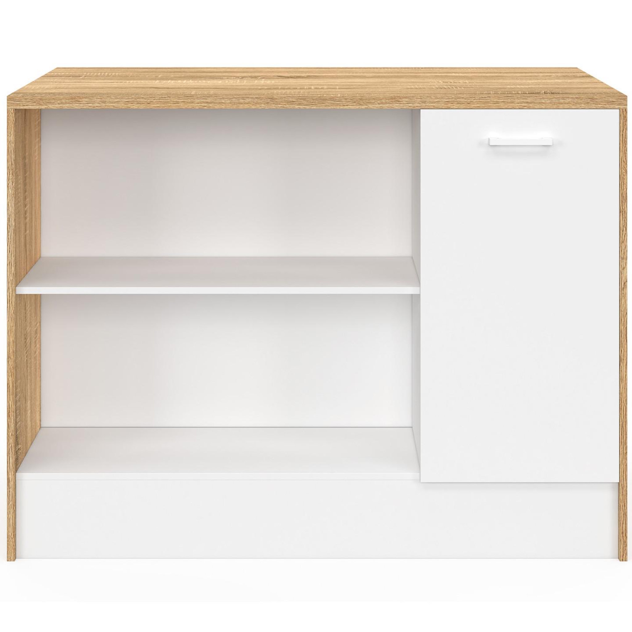 Voir la diapositive 6 : ID MARKET Ilot central lio maxi capacité de rangement bois et blanc