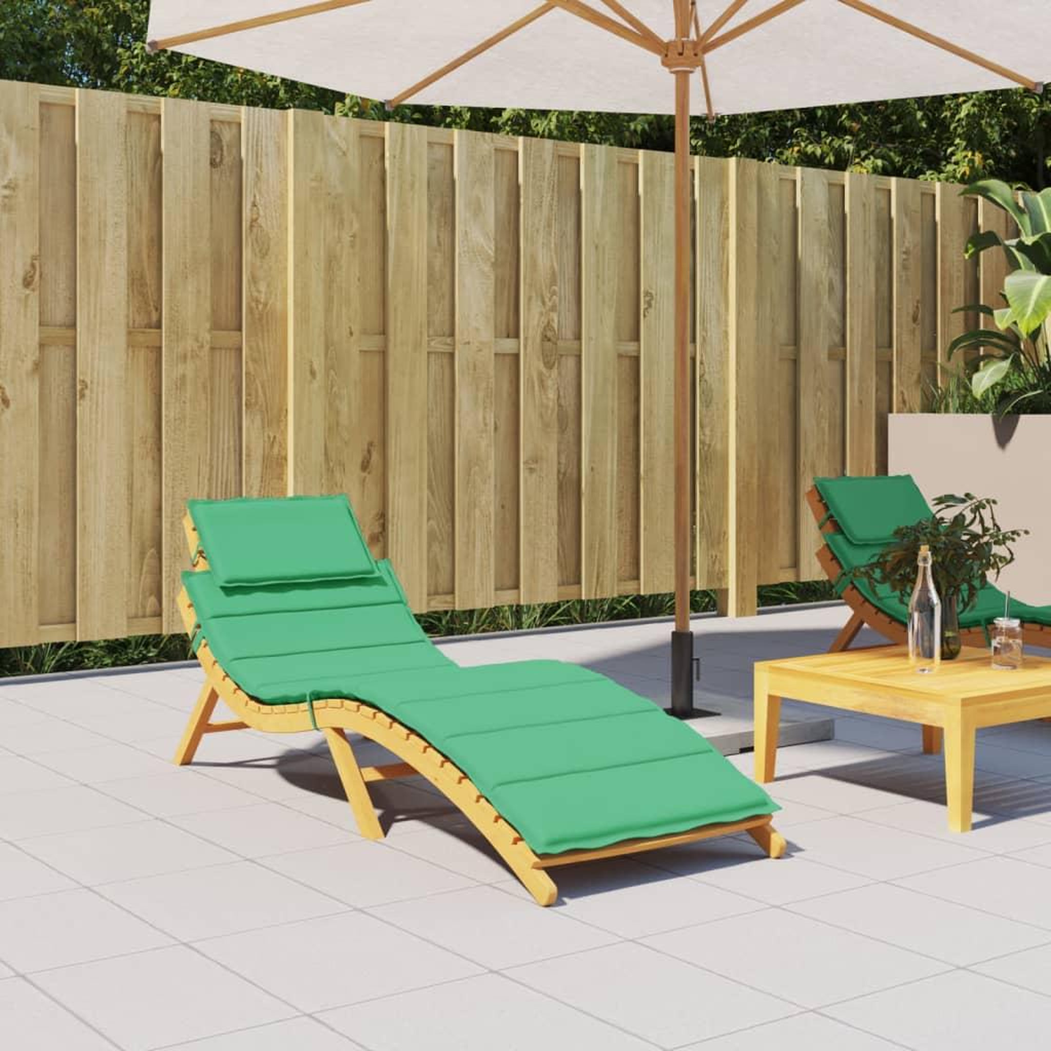 Voir la diapositive 1 : VIDAXL Coussin de chaise longue vert 186x58x3 cm tissu oxford