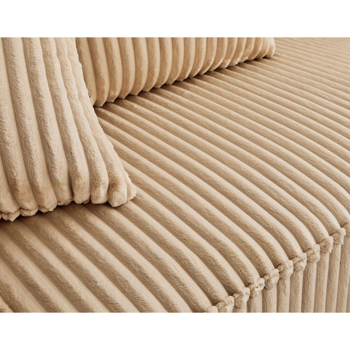 LISA DESIGN Colombine - canapé modulable d'angle droit - 5 places - en velours côtelé grosses côtes