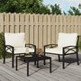Voir la diapositive 1 : VIDAXL Chaises de jardin et coussins sable lot de 2 68x76x79 cm acier