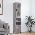 VIDAXL Buffet haut Sonoma gris 34,5x34x180 cm Bois d'ingenierie