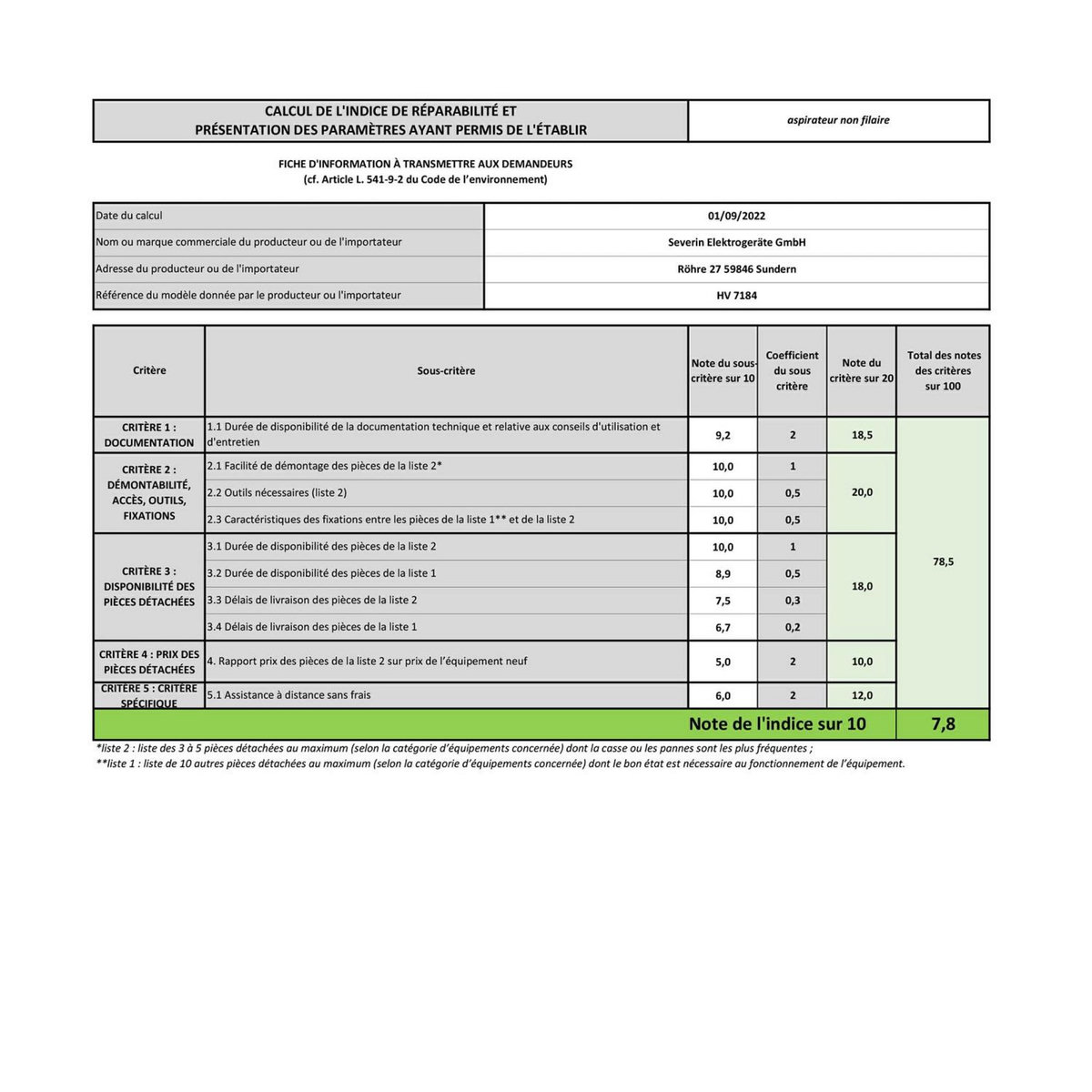 SEVERIN Aspirateur balai 2en1 rechargeable 18v gris - hv7184