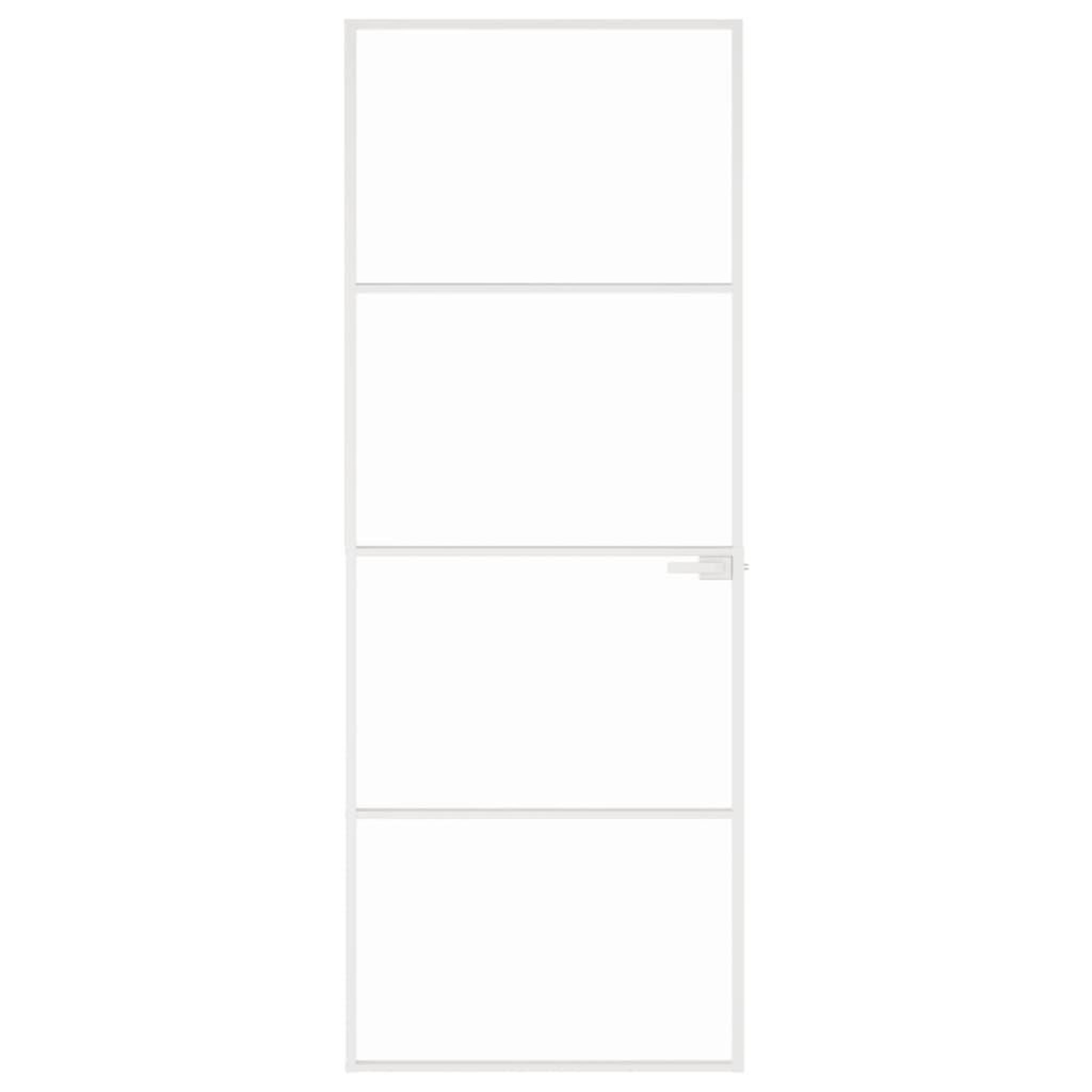 Voir la diapositive 3 : VIDAXL Porte d'interieur Blanc 76x201,5 cm Trempe verre aluminium fin