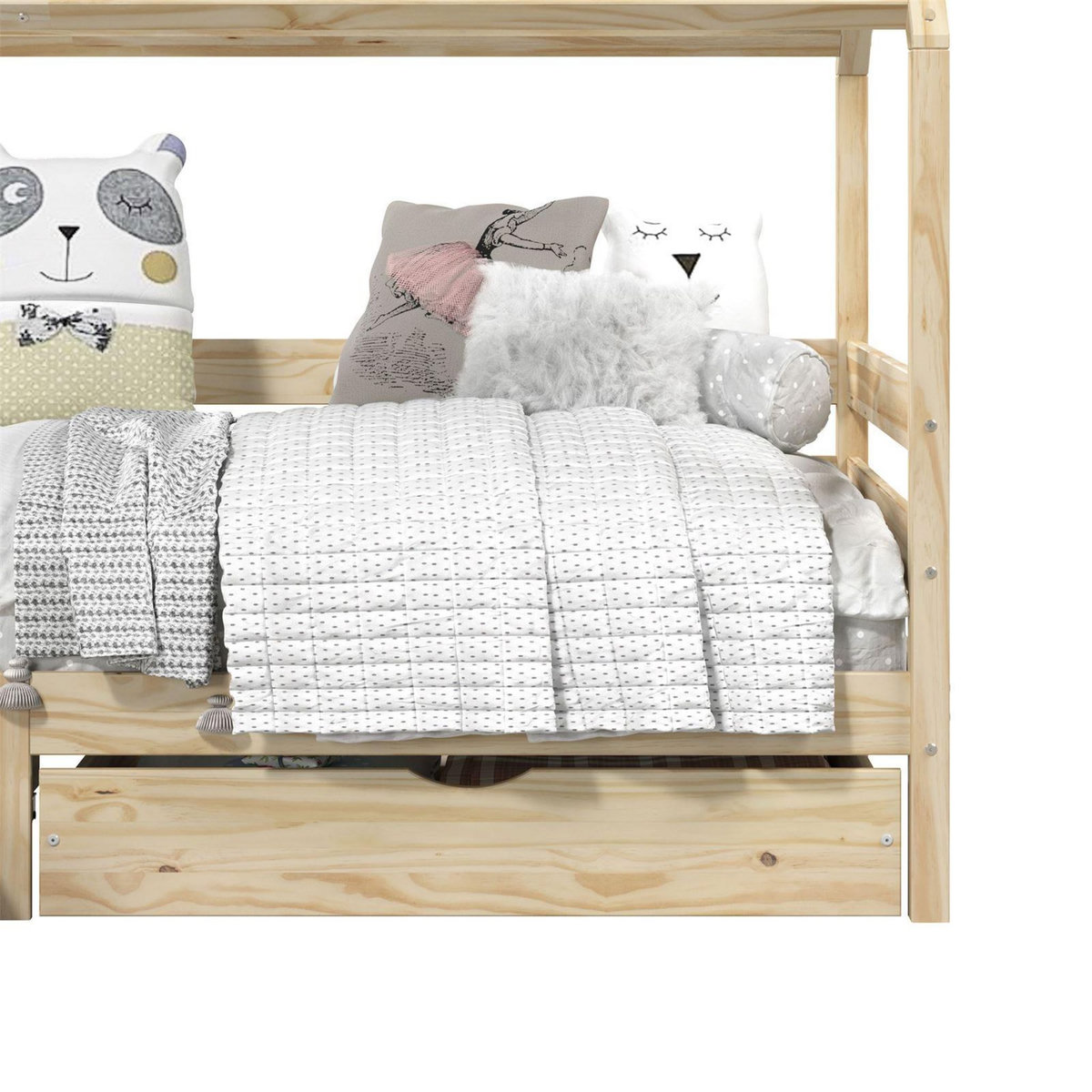 IDIMEX Lit cabane CLIA 90 x 190 cm avec tiroirs, en pin massif