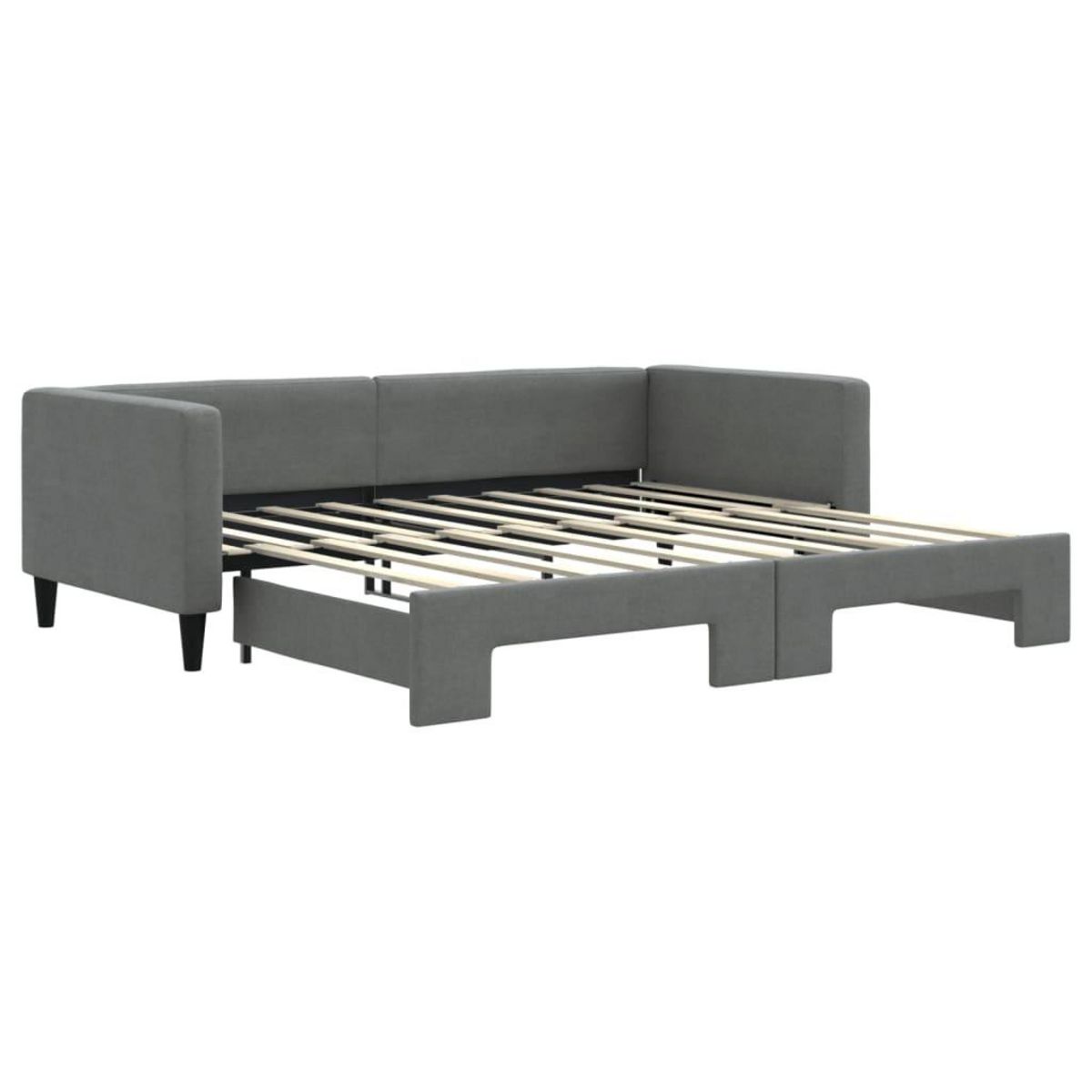 VIDAXL Lit de jour avec gigogne sans matelas gris fonce 90x190 cm
