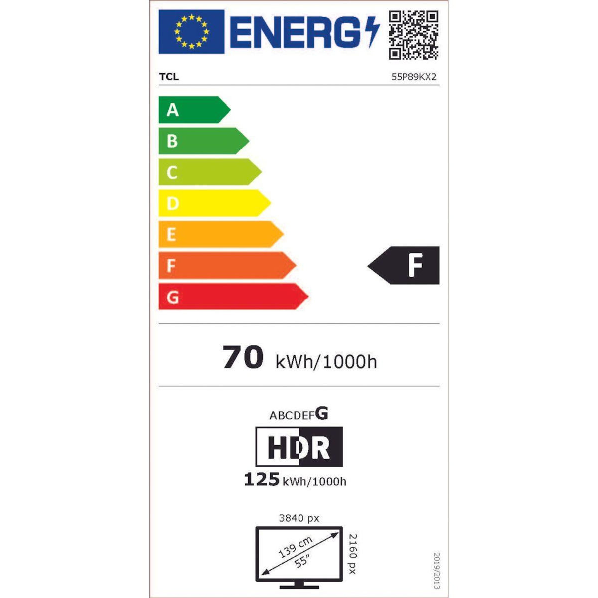 TCL TV QLED 55P89K 144Hz 2025-55 pouces (139cm)