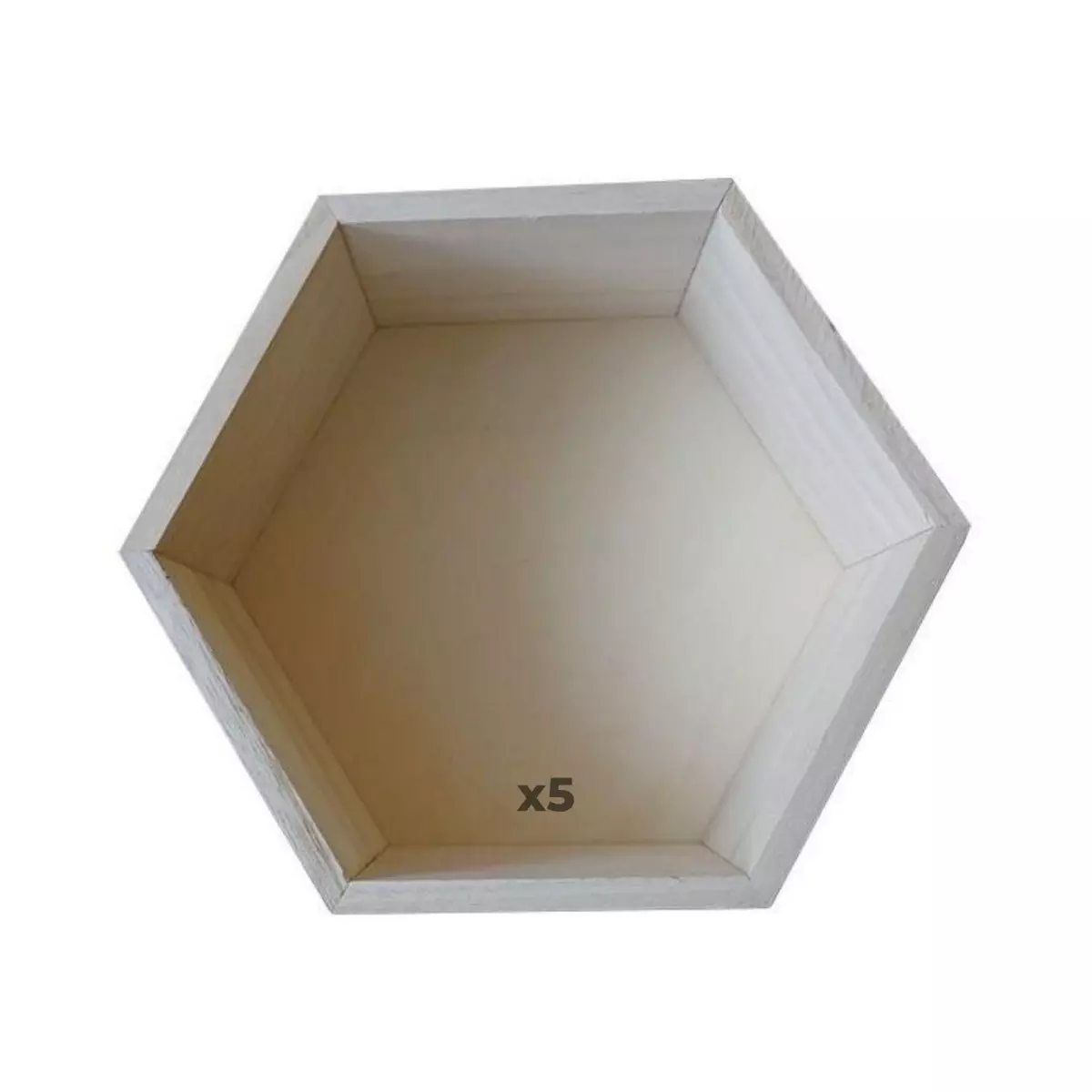 Artemio 5 étagères hexagones en bois 27 x 23,5 x 10 cm