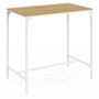 Voir la diapositive 4 : ID MARKET Ensemble table haute de bar DETROIT 100 cm et 4 tabourets de bar bois et métal blanc design industriel
