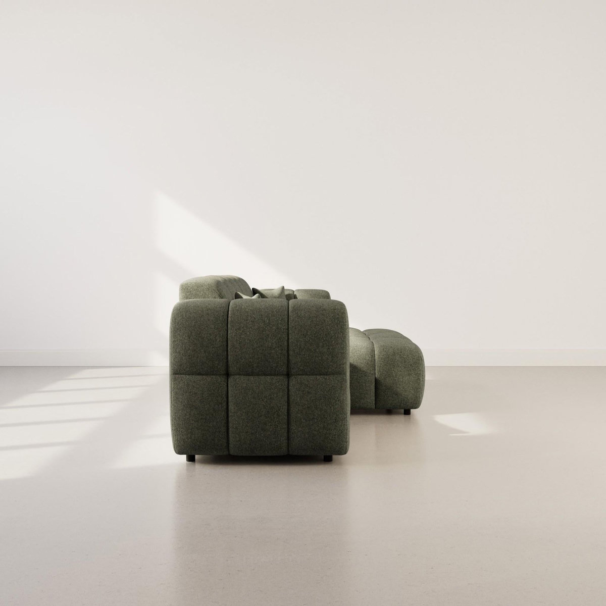 LISA DESIGN Mini ray - canapé d'angle droit 4 places en tissu texturé